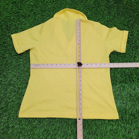 Vintage 70s MOD Polo Shirt Womens Medium 18x24 Yellow - Picture 4 of 11
